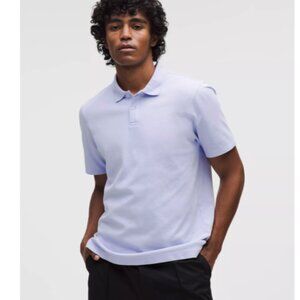 NWT Lululemon Cotton Pique Short-Sleeve Polo Shirt Serene Blue Large